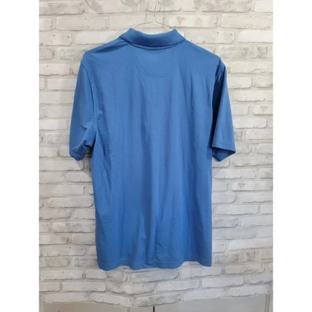 Greg Norman Play Dry Polo Shirt Men Large L Blue Short Sleeve Logo - Picture 7 of 7